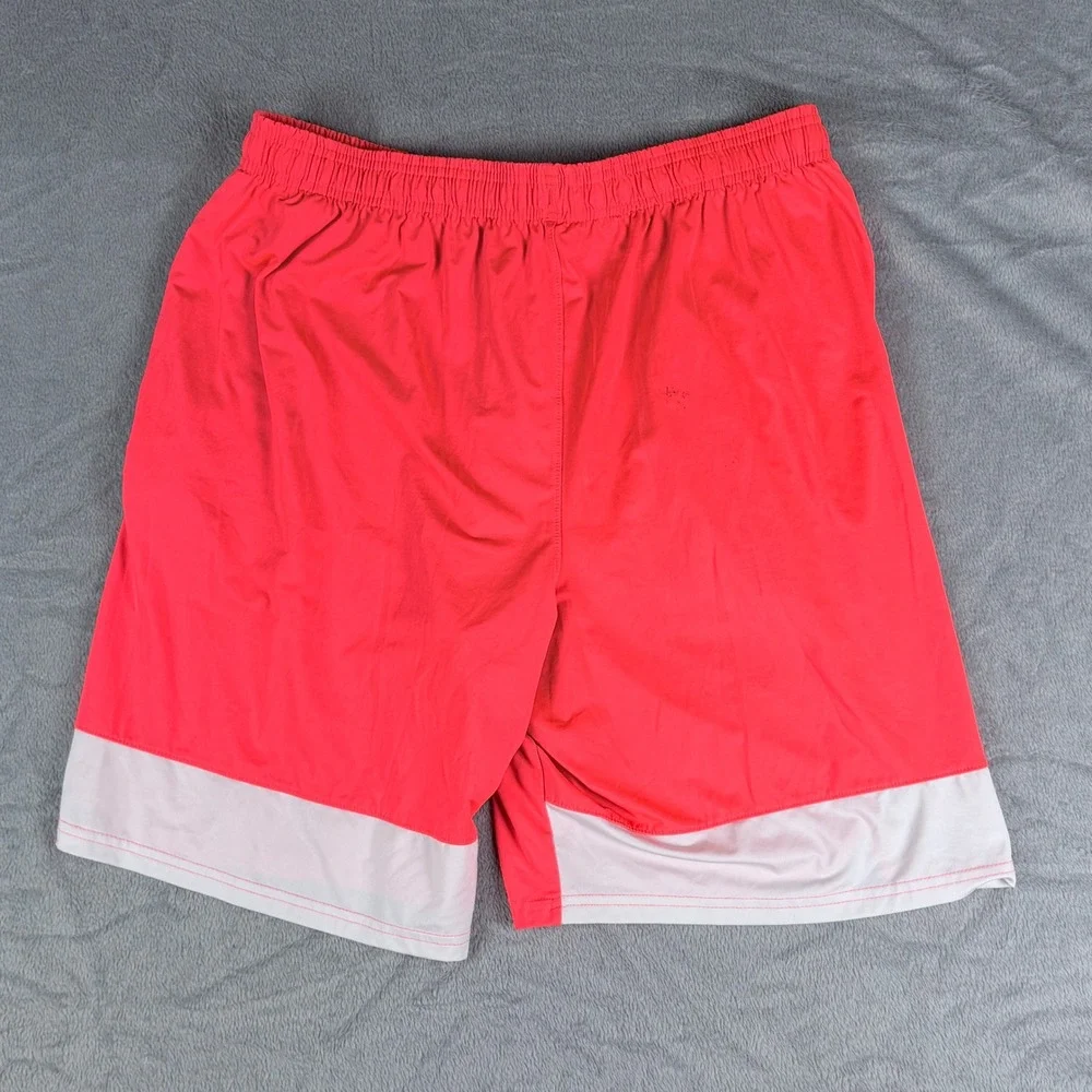 Under Armour Loose Fit Athletic Gym Shorts Hyper Red White Mens XL 1351805
